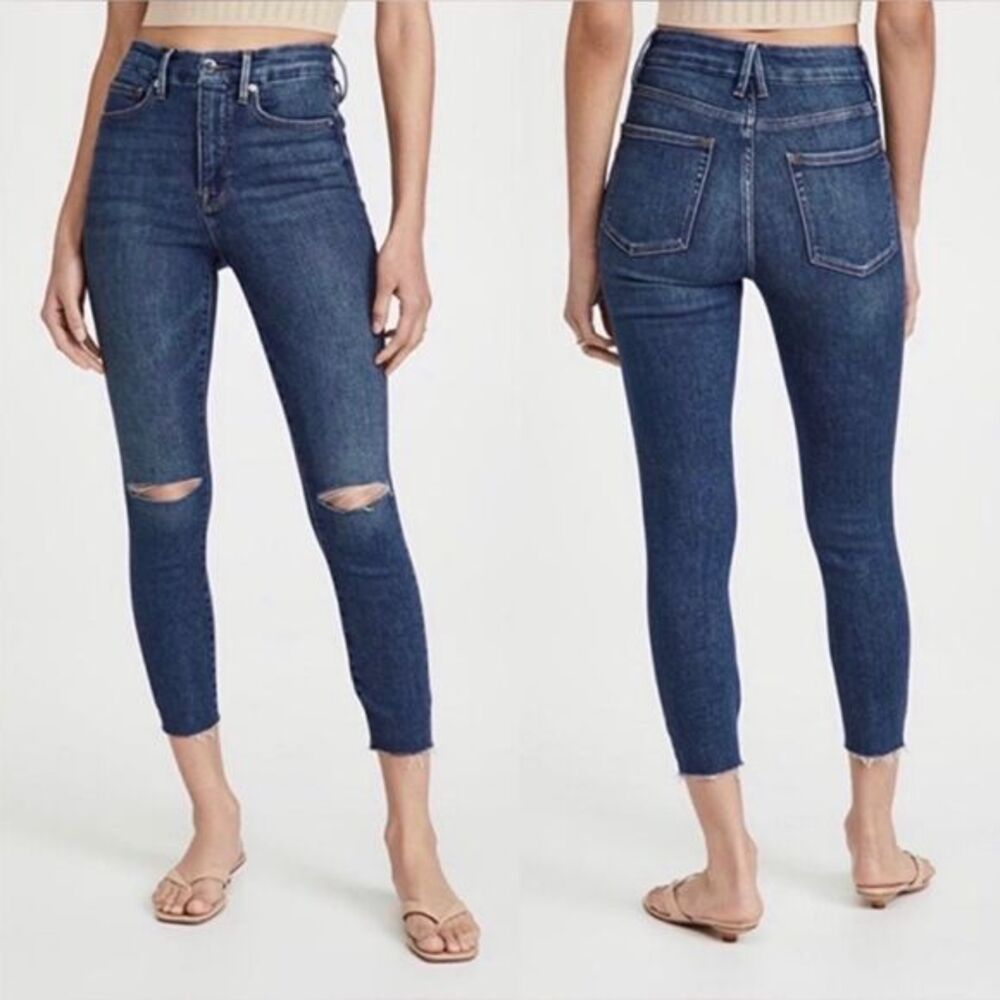 Good American Good‎ Waist Crop 24 Plus Blue 676 NWT